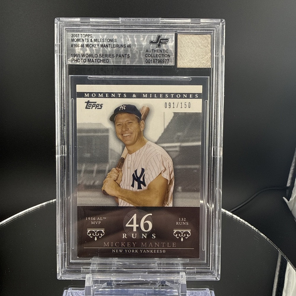 MICKEY MANTLE Jersey Fusion 1961 World Series Game Pants Swatch BGA Auth